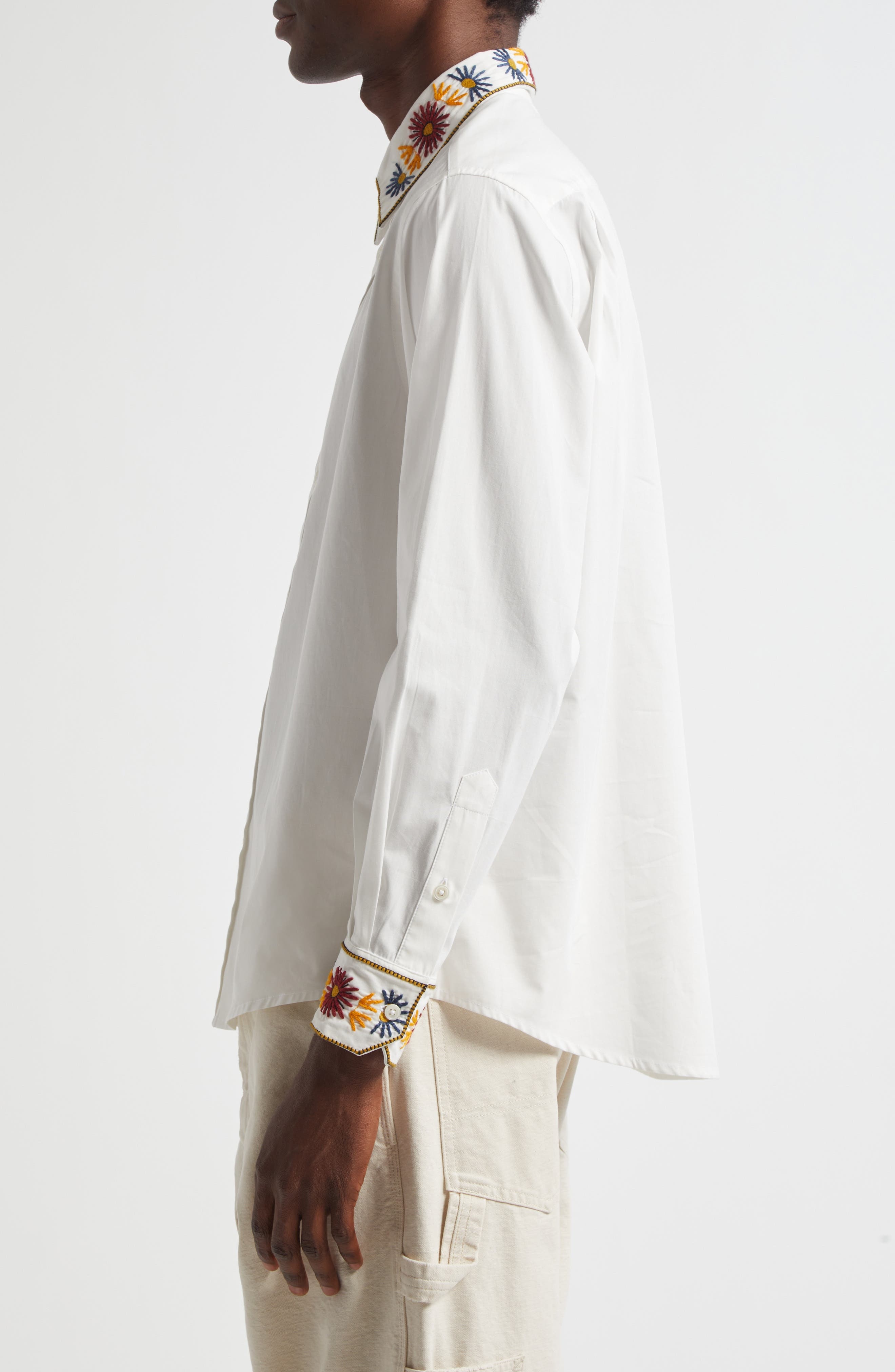 Bode Candyfloss Cotton Button-Up Shirt in White Multi at Nordstrom - 3