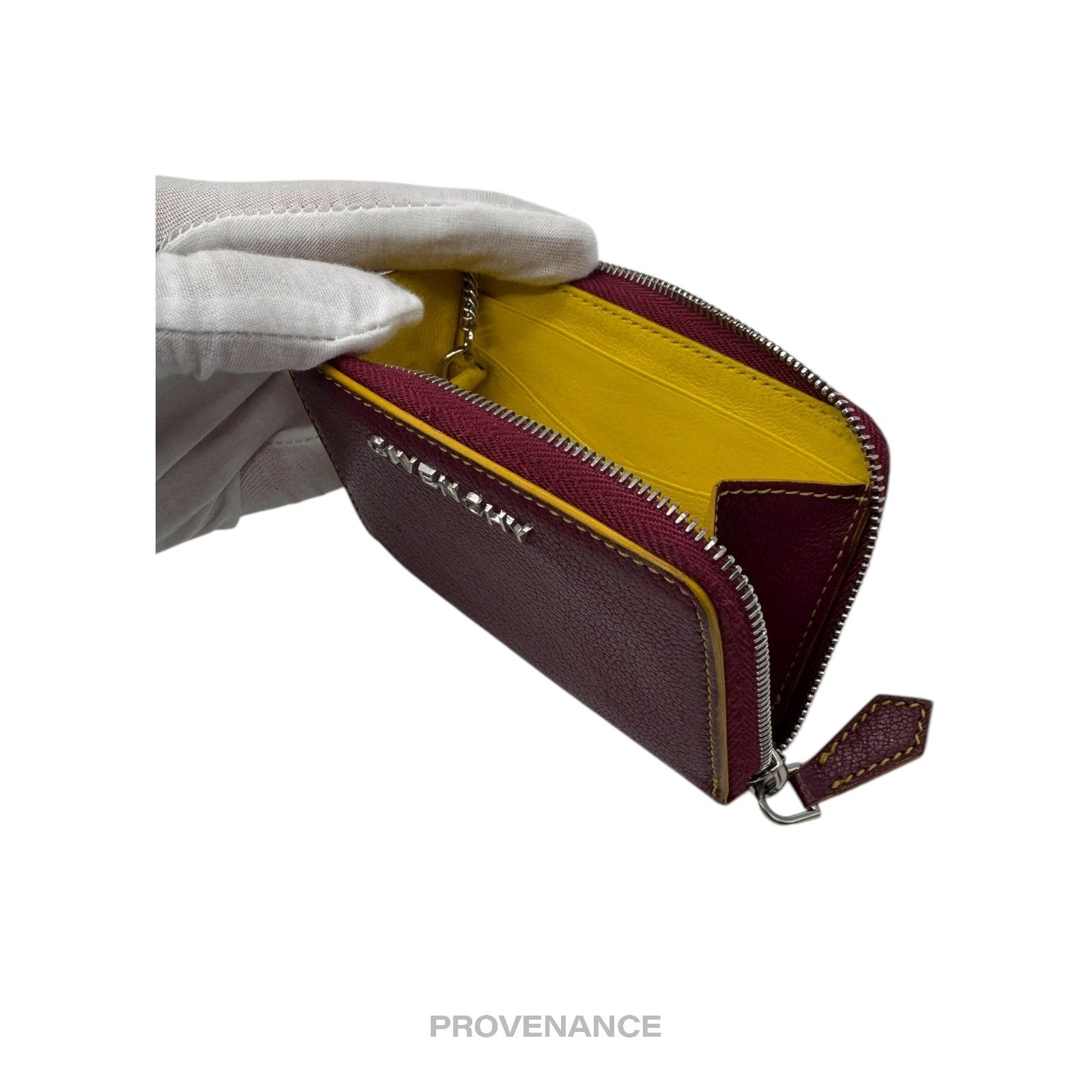 Givenchy Cles Zip Pouch Wallet - Red/Yellow Leather - 8