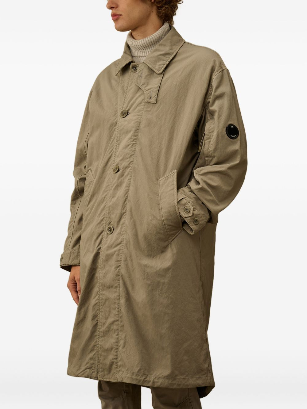 quilted-lined buttoned coat - 3