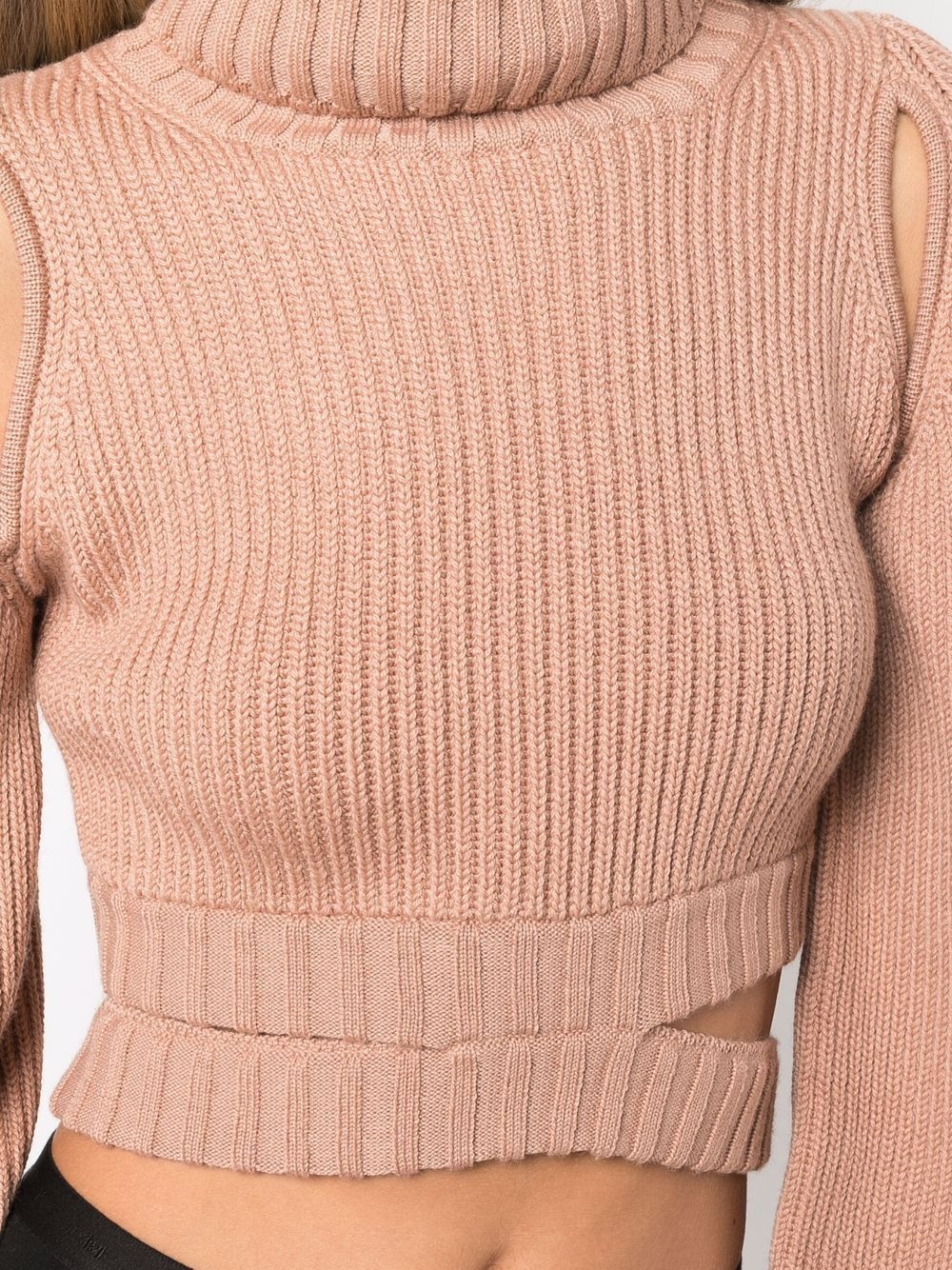 ribbed-knit roll-neck jumper - 5
