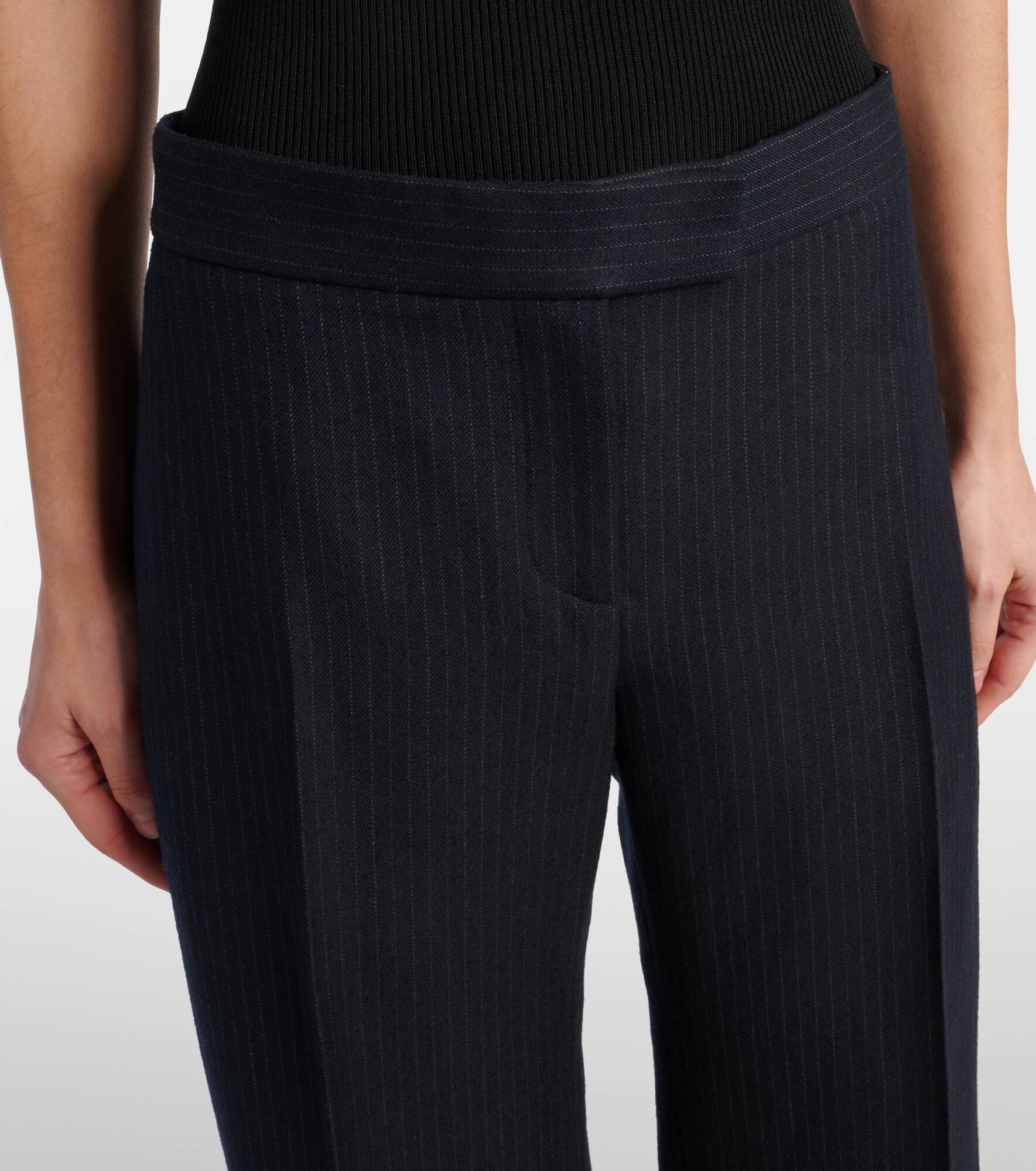 Lenn pinstripe wool-blend straight pants - 4