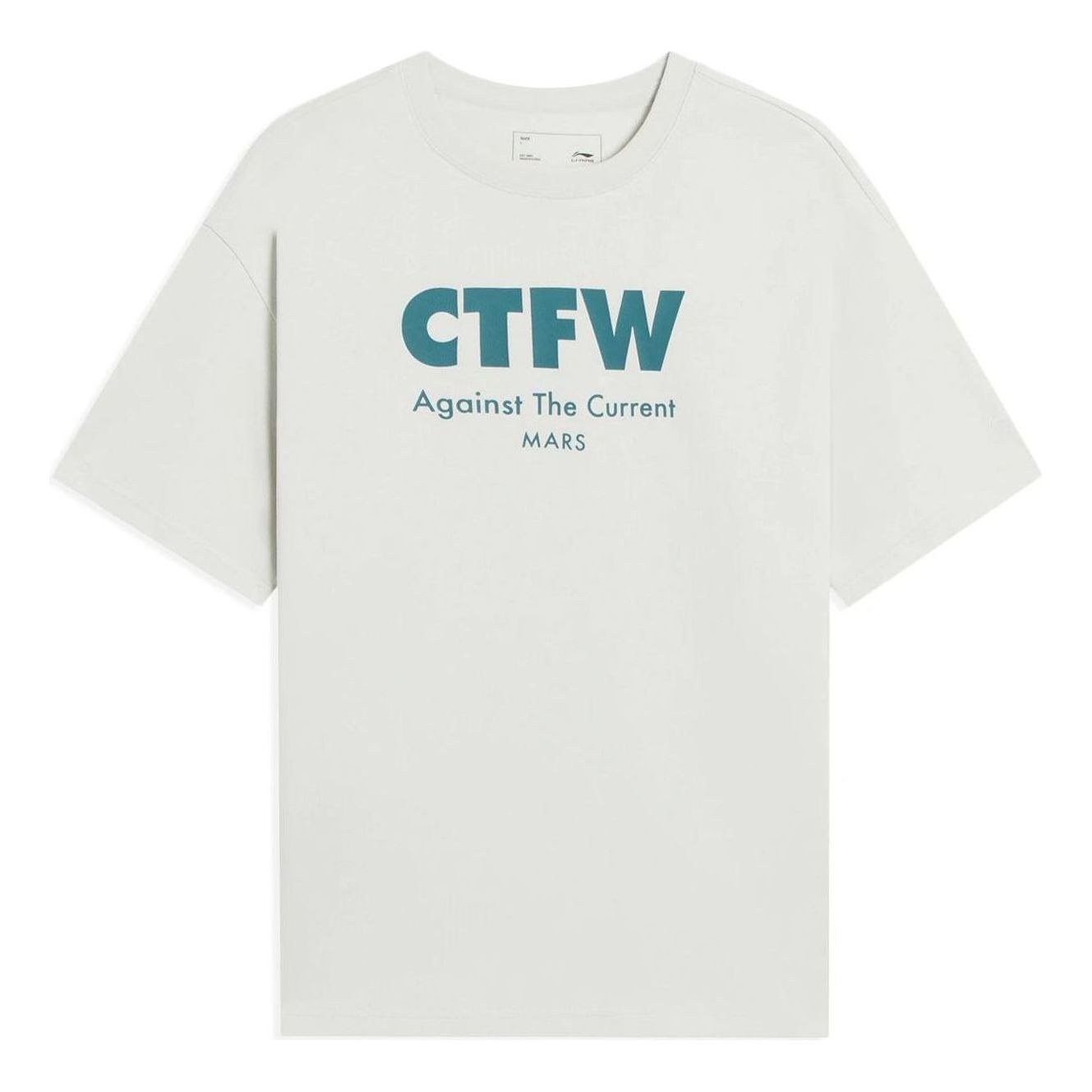 Li-Ning Counterflow Graphic T-shirt 'White Teal' AHSSB85-1 - 1