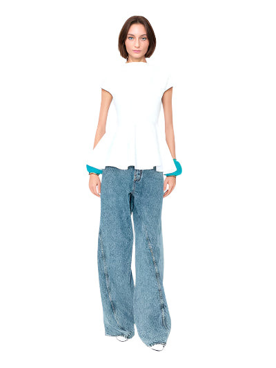 TWISTED DENIM PANTS - 2