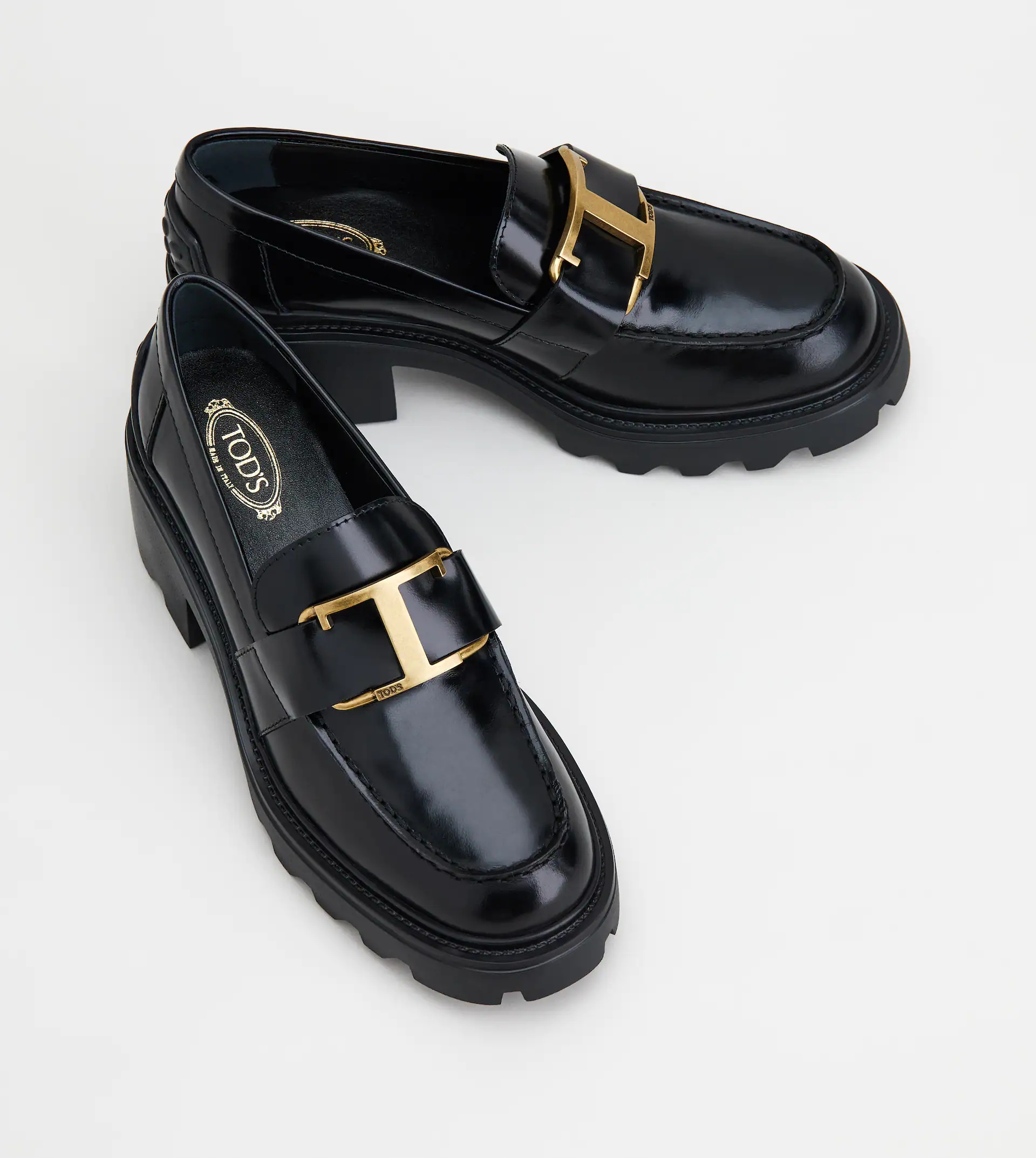 LOAFERS IN LEATHER - BLACK - 1