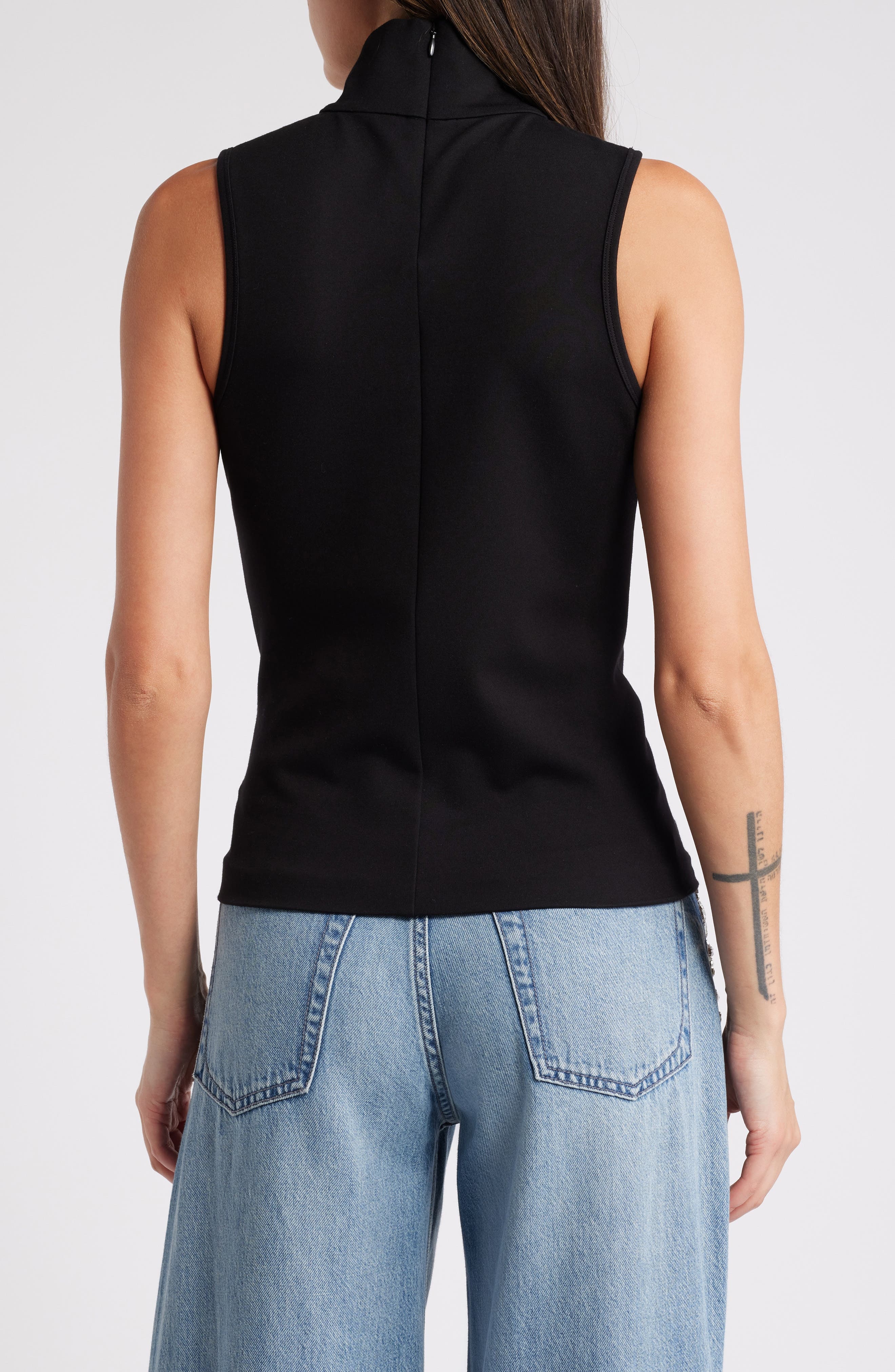 rag & bone Irina Sleeveless Ponte Turtleneck Top in Blk at Nordstrom - 2