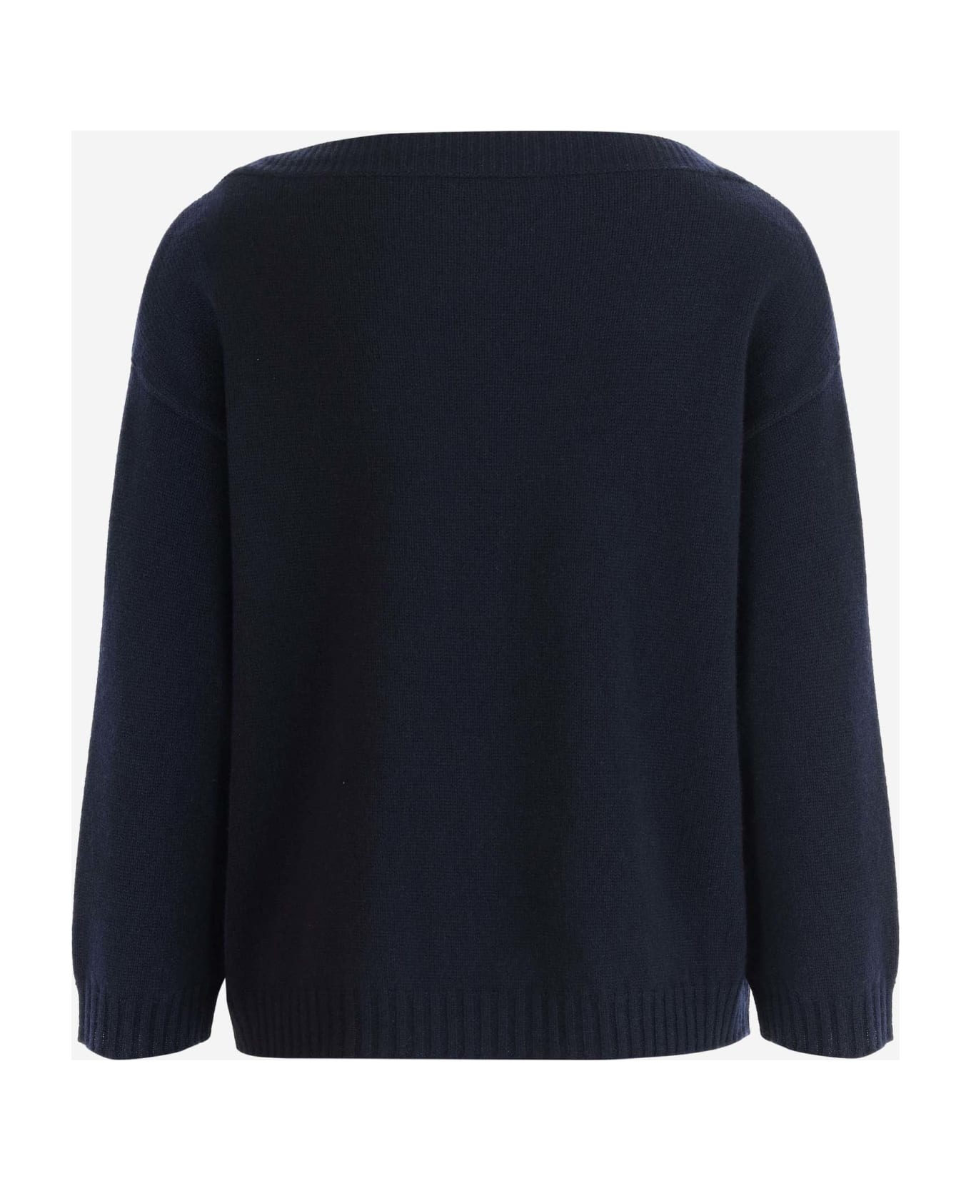 Navy Blue Cashmere Sweater - 2