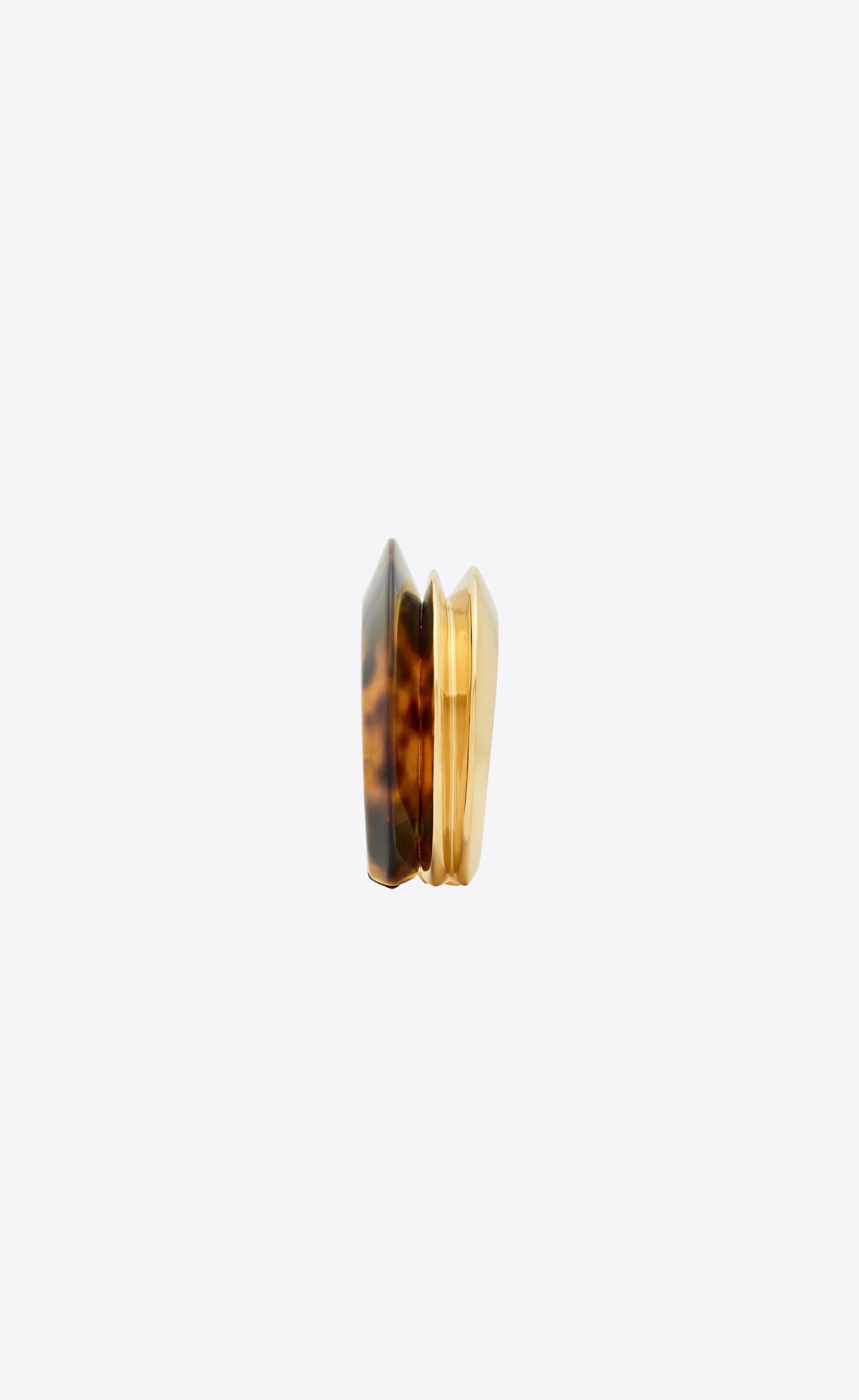 tortoiseshell duet cuff in resin and metal - 5