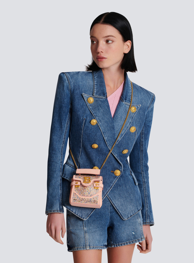 B-Buzz Mini 12 bag in suede and rhinestones 8