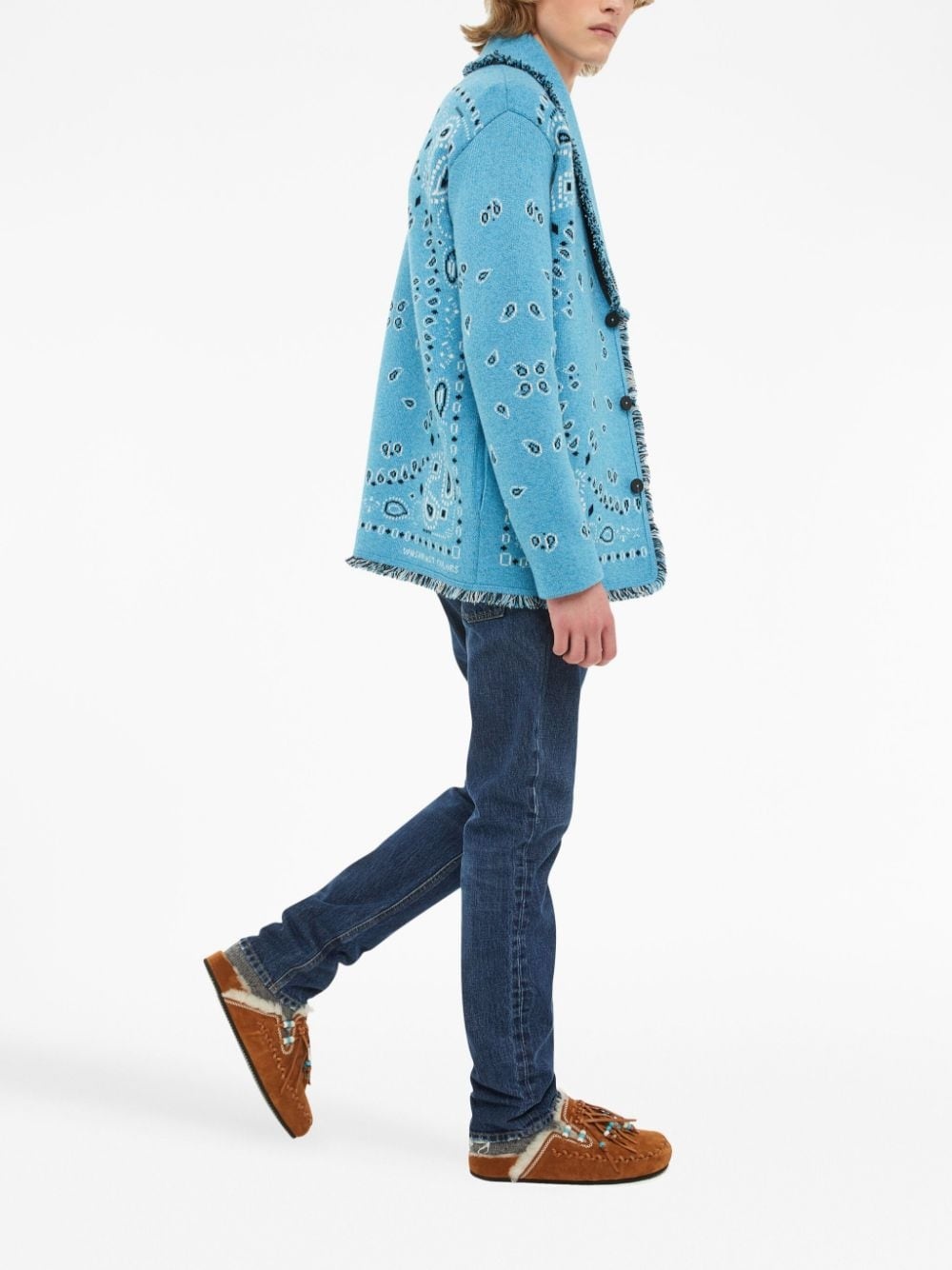 Bandana Jacquard fringed cardigan - 2