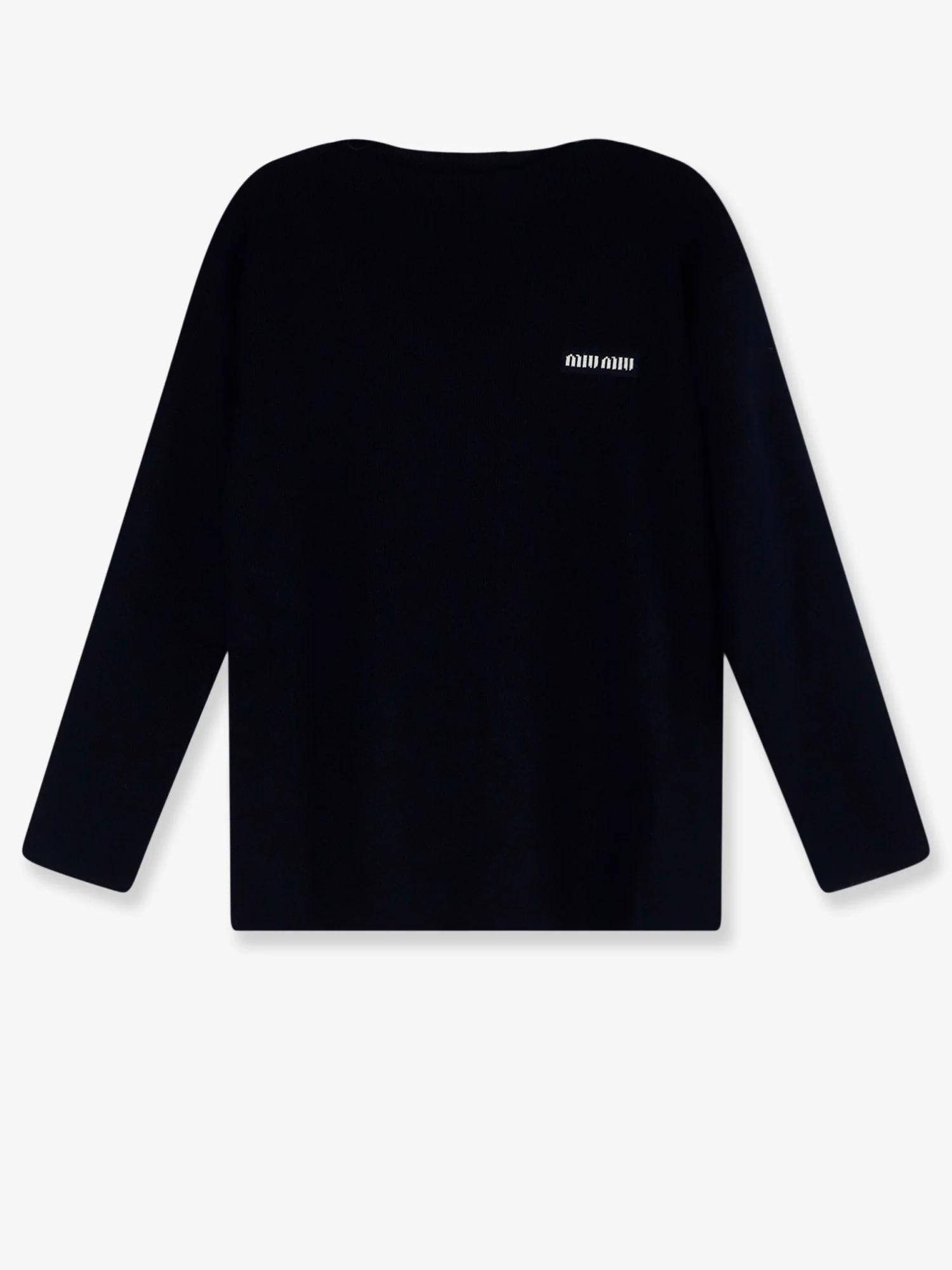 Miu Miu Wool Sweater with Lettering Logo Blue - 1