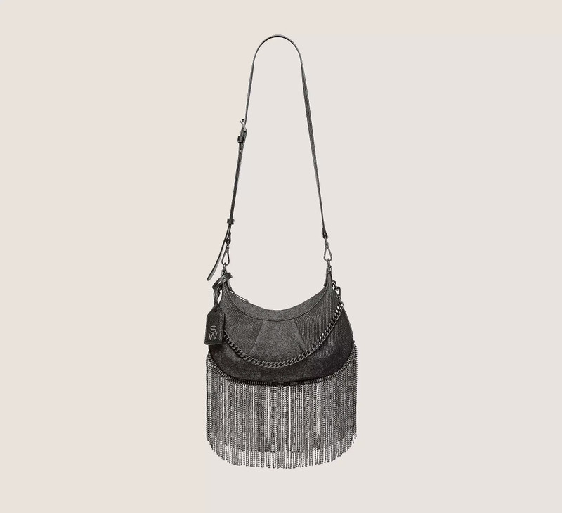 STELLAR CRESCENT CRYSTAL FRINGE BAG 1