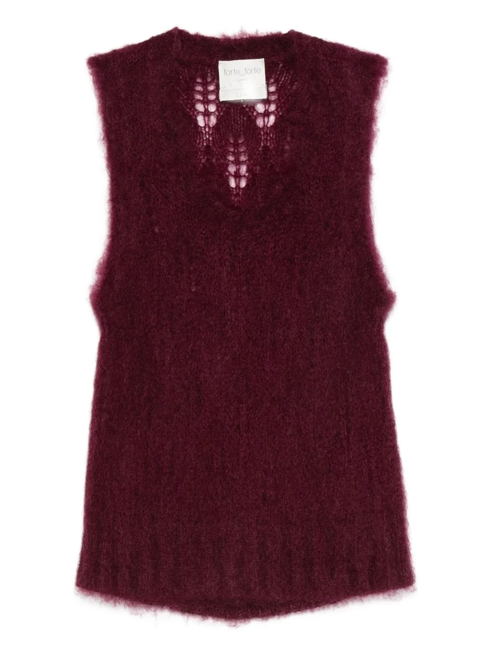 open-knit sleeveless top - 1