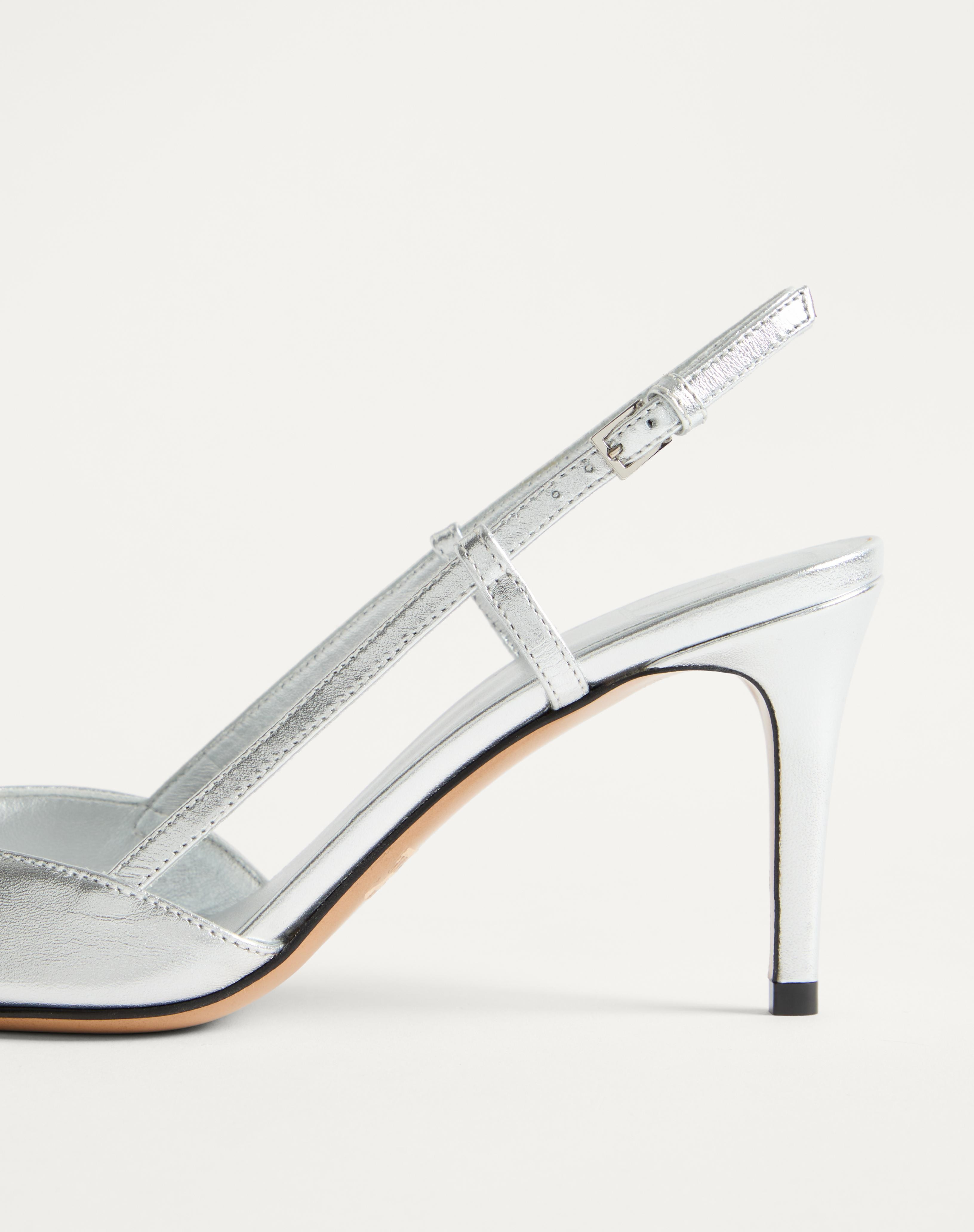 VLOGO SIGNATURE SLINGBACK PUMP IN LAMINATED NAPPA LEATHER 80MM - 6