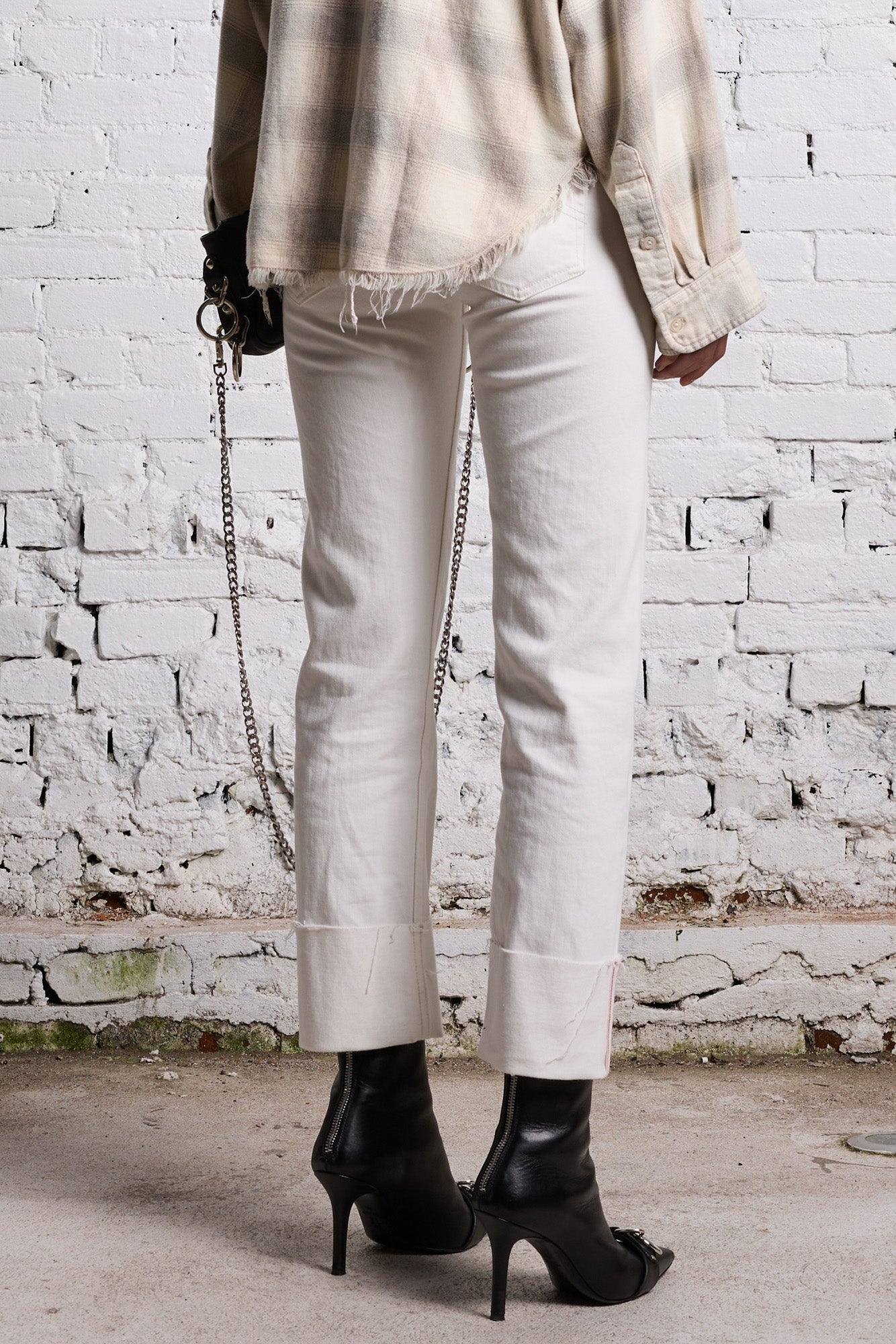 CUFFED BOY STRAIGHT - SUTTON SELVEDGE WHITE - 6