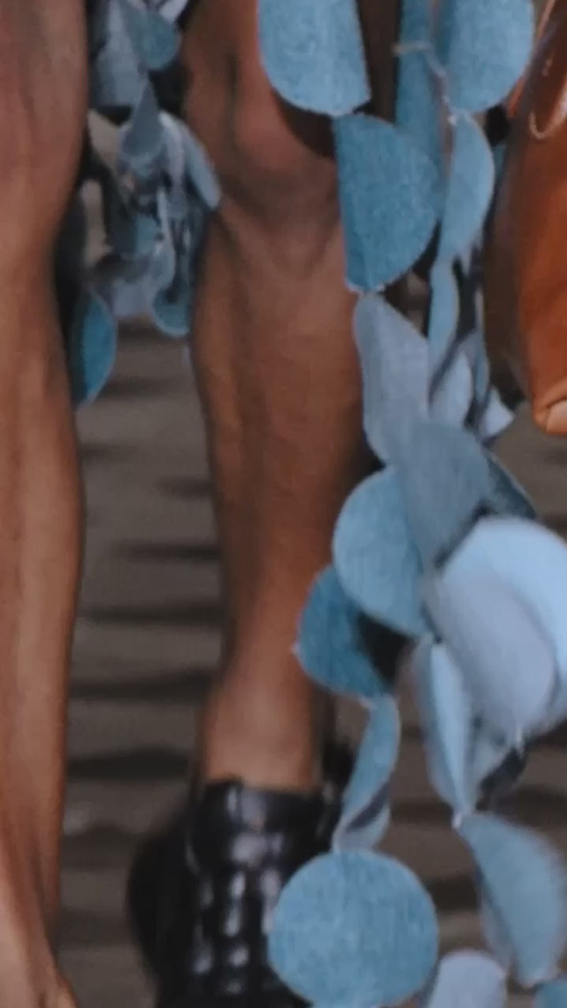 UPCYCLED DENIM MULTICIRCLE DRESS BLUE DENIM 3