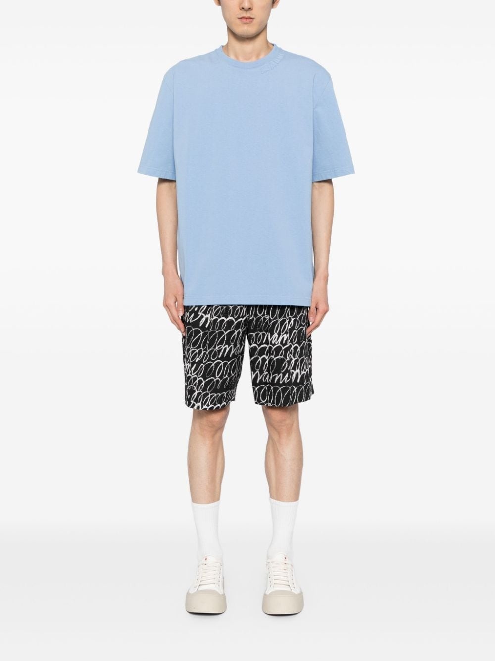 echoes-print cotton shorts - 2