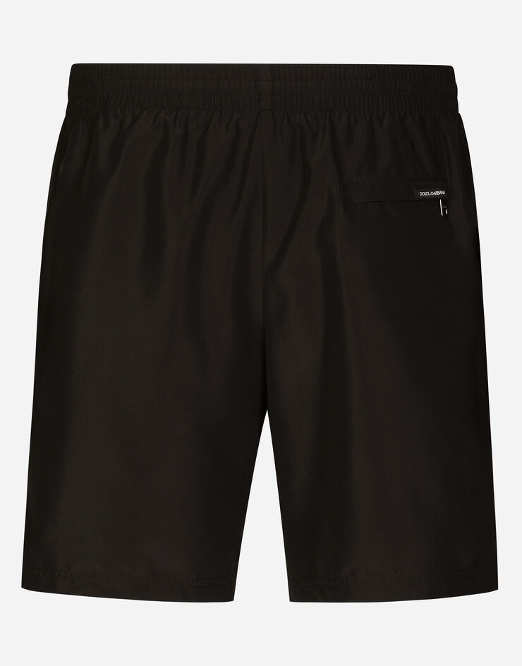 Mid-length swim trunks with DG logo band - 3