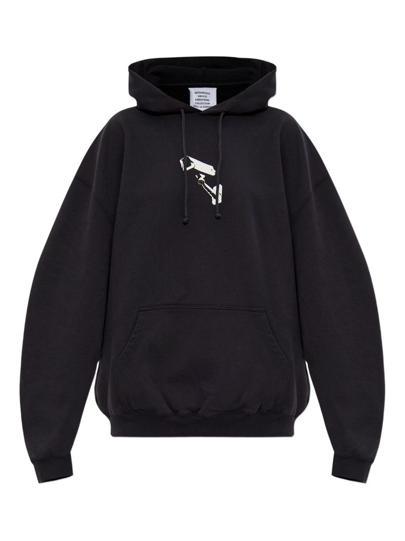camera-print hooded sweatshirt 1