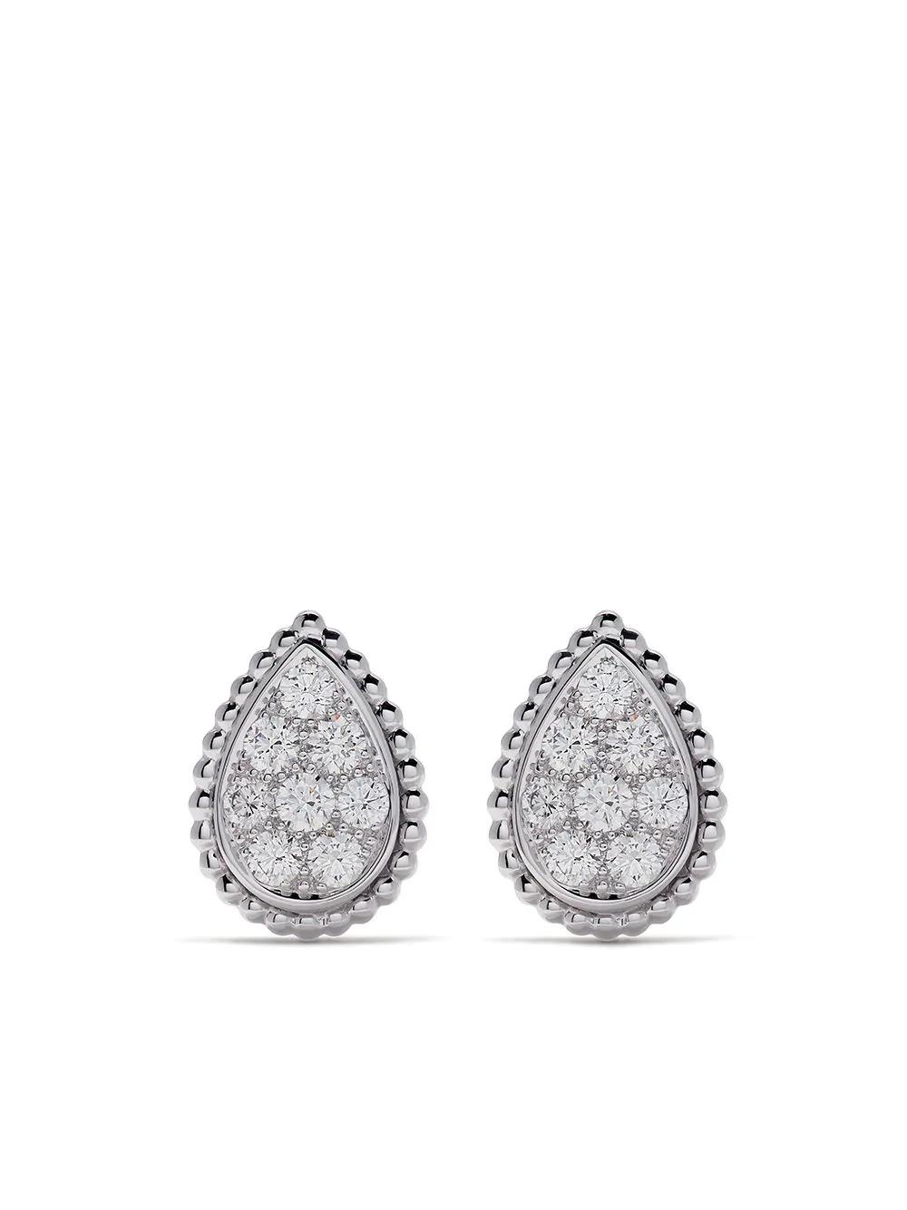 18kt white gold Serpent Bohème diamond stud S motif earrings - 1