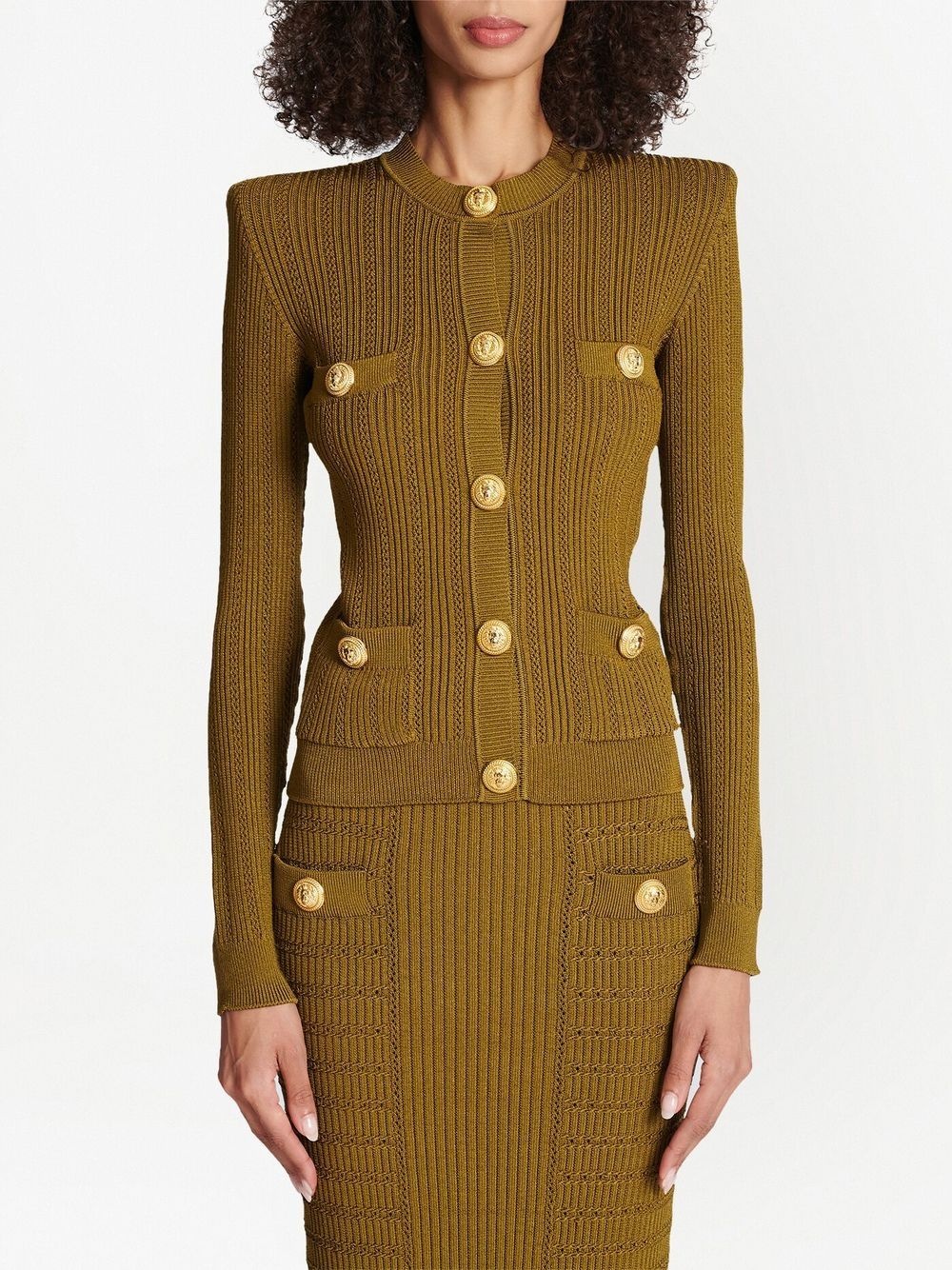 button-front knitted dress - 3