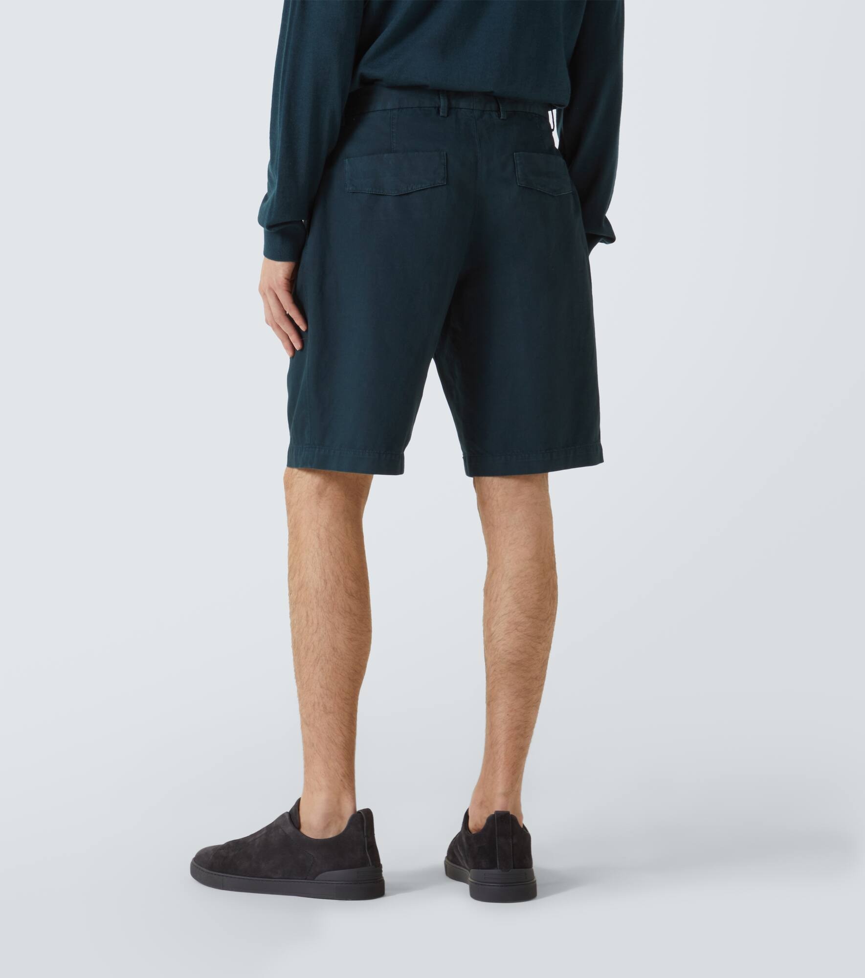 Cotton and linen shorts - 4