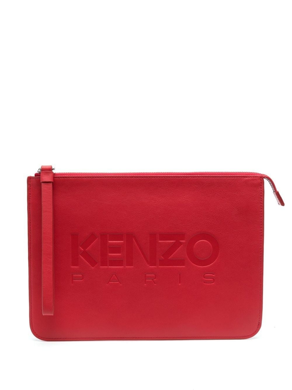 logo-embossed clutch bag - 1