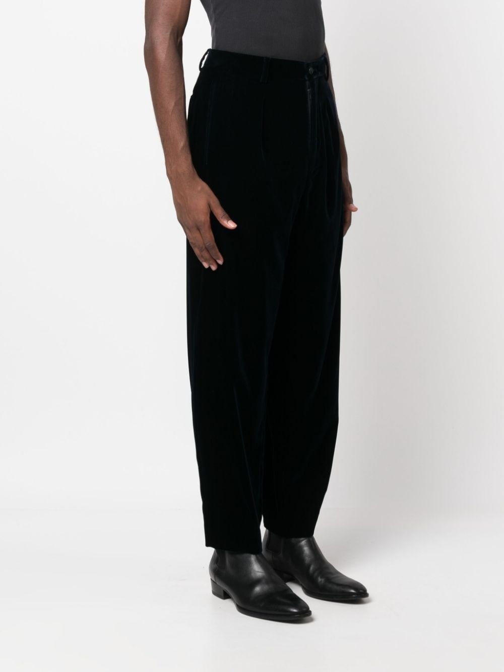 straight-leg velvet trousers - 3