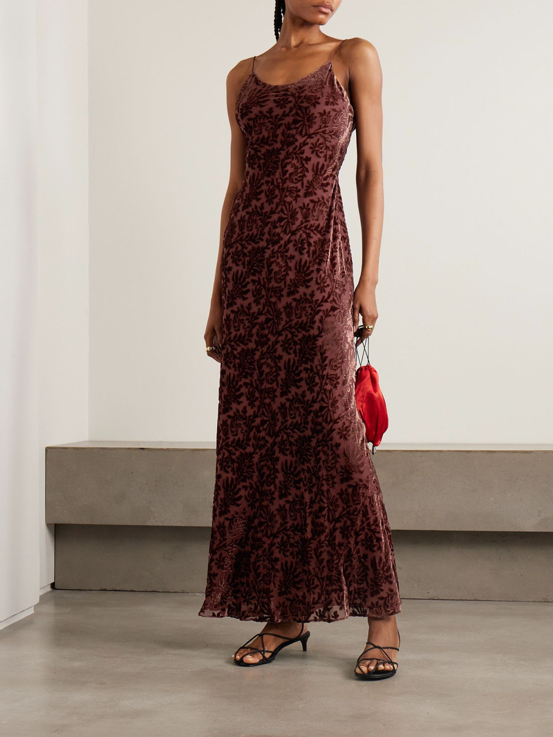 VERONICA BEARD Jolynn devoré-velvet maxi dress Plum outlook