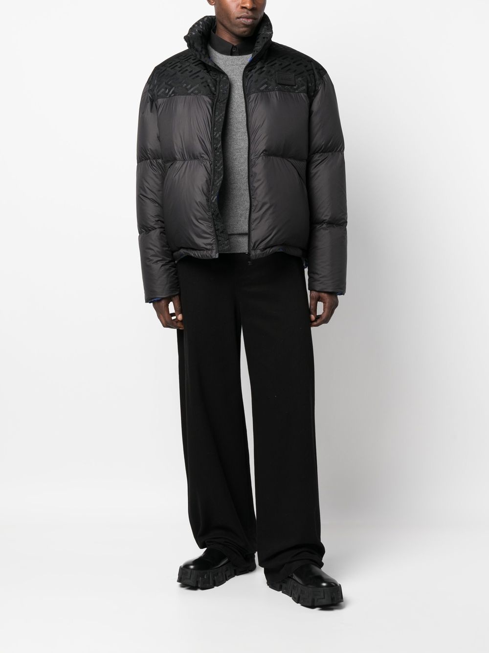 zip-fastening padded jacket - 2