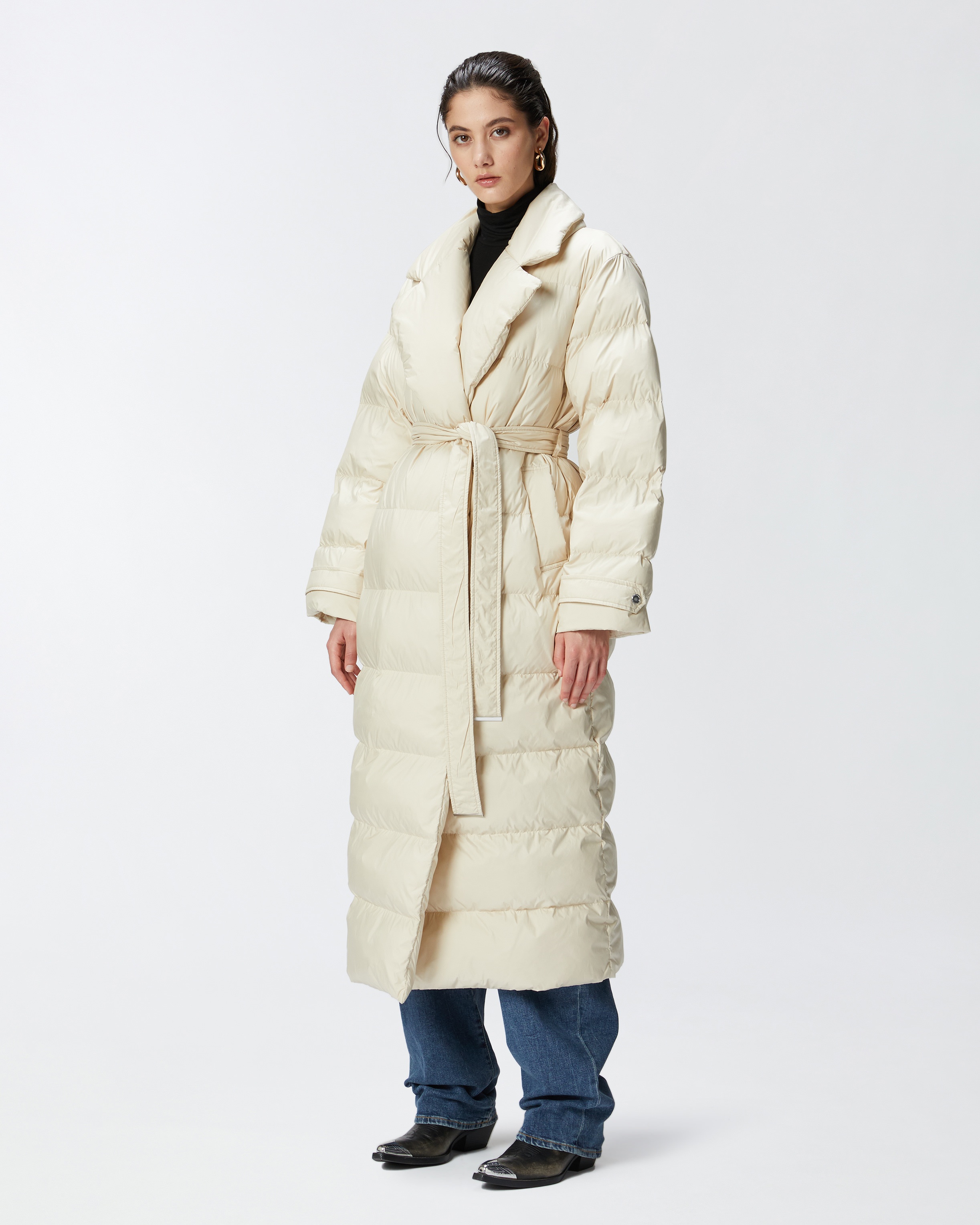 PADDED TRENCH COAT WITH MATCHING BELT - 3