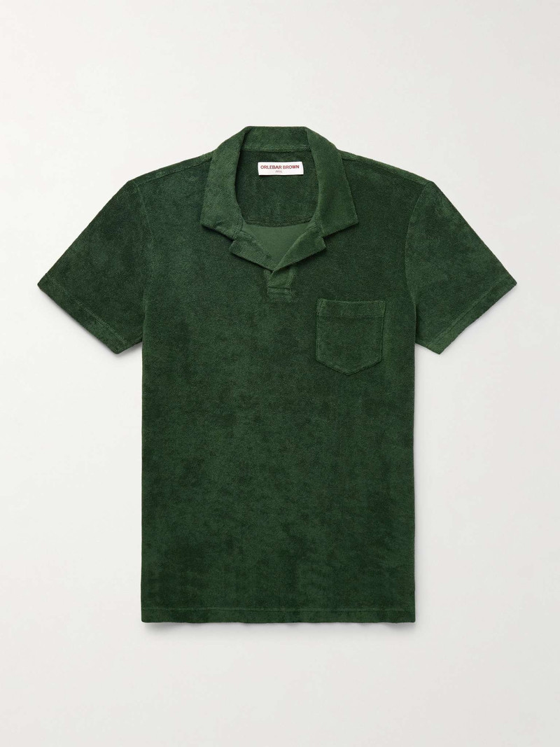 Camp-Collar Cotton-Terry Polo Shirt - 1