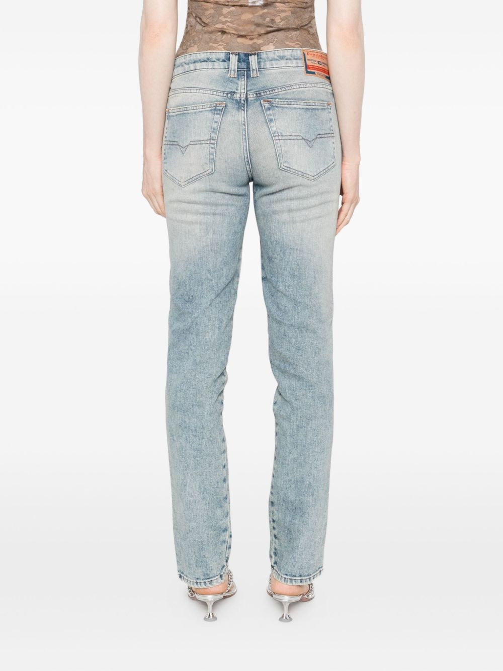 faded-wash cotton jeans - 4