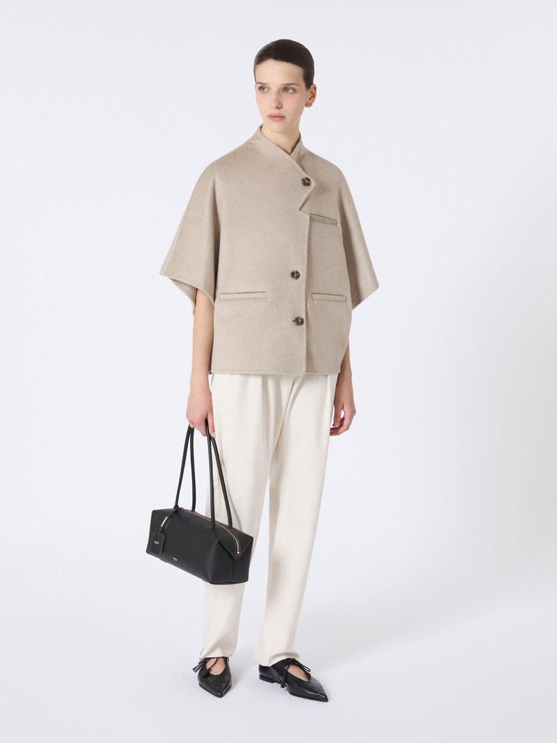 Max Mara ANDALO Long cropped cape in cashmere drap outlook