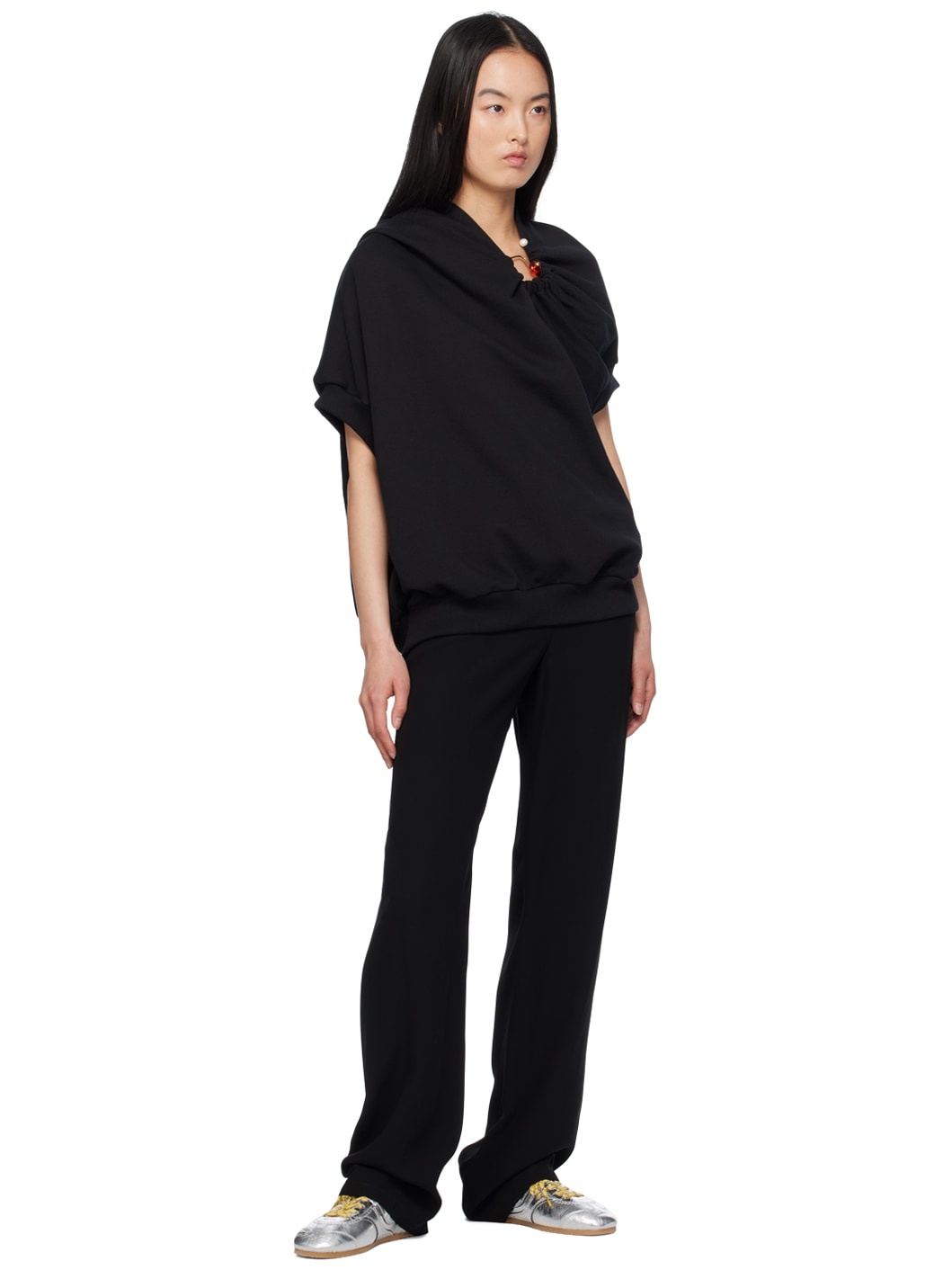 Black Straight-Leg Trousers - 4