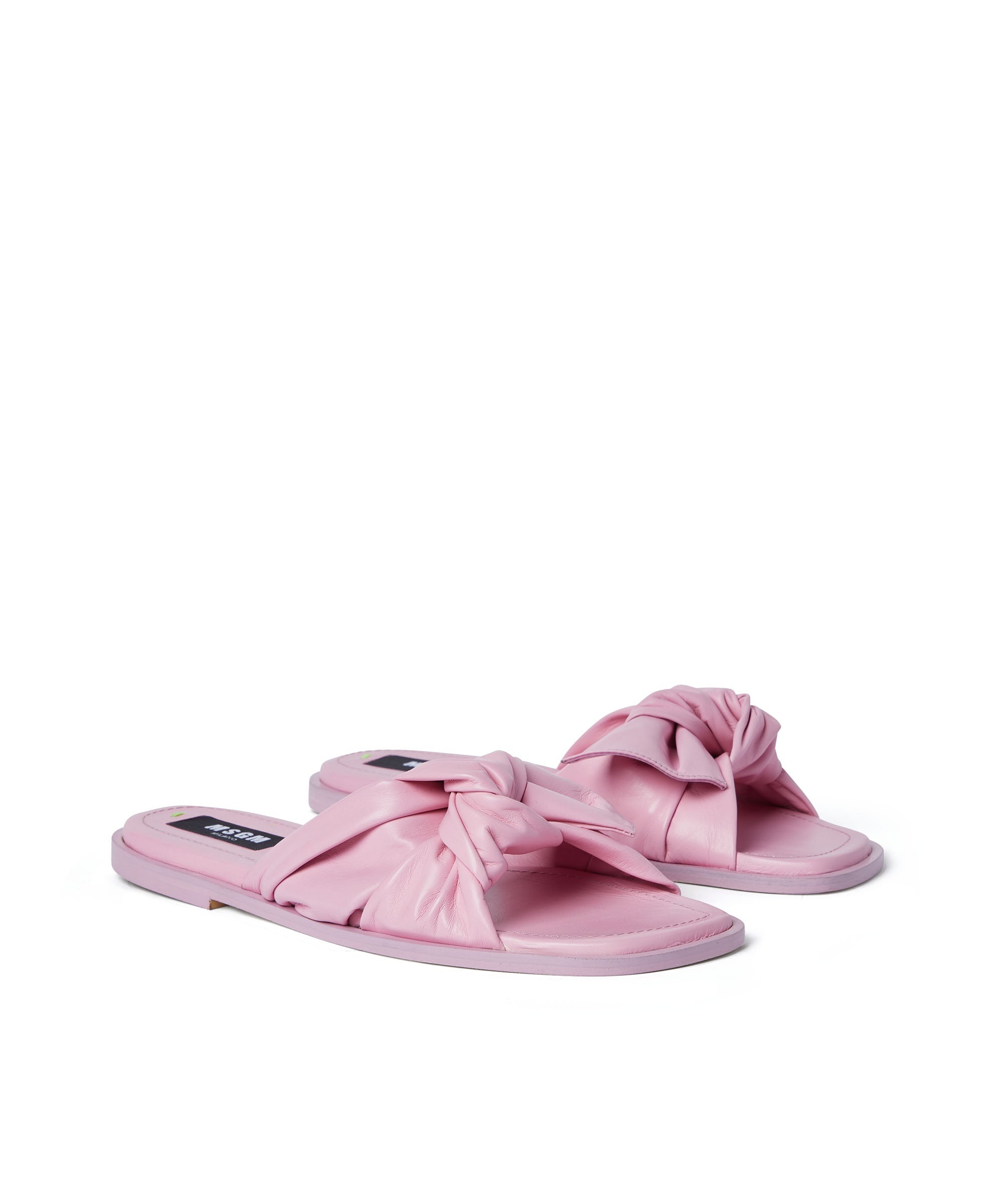Nappa leather slippers with knotted band - 2