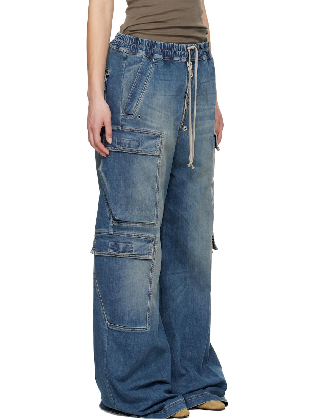 Blue Hollywood Double Jumbo Belas Denim Cargo Pants - 2