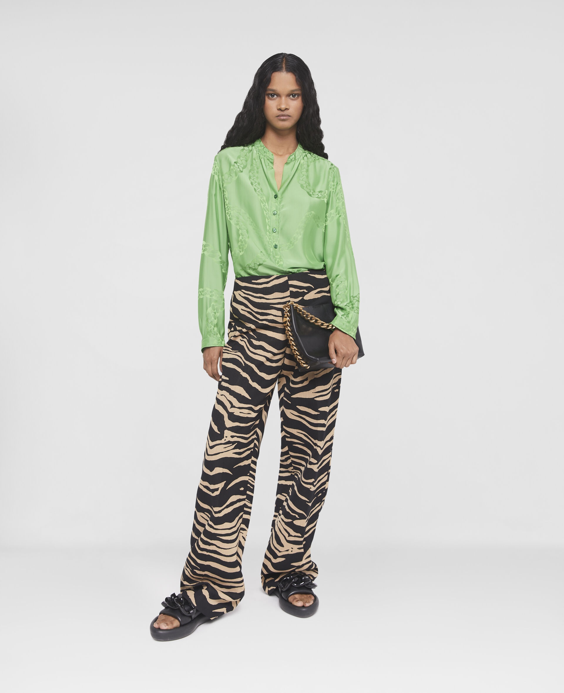 Falabella Chain Silk Jacquard Shirt - 2