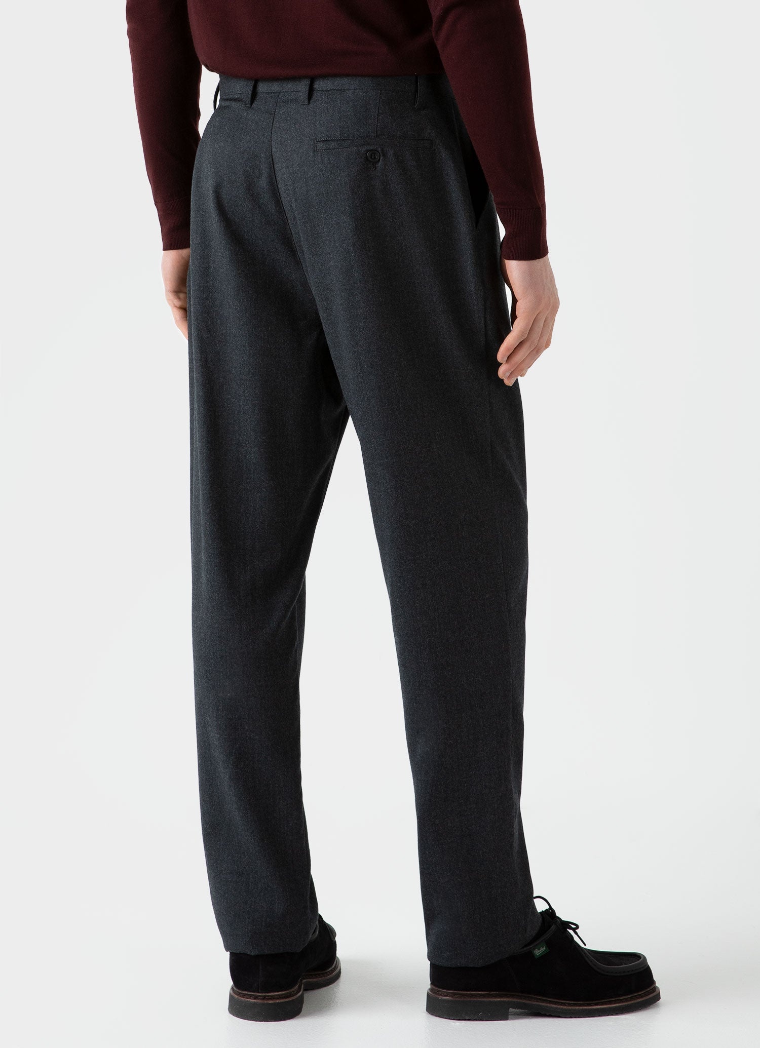 Pleated Wool Flannel Trouser - 4