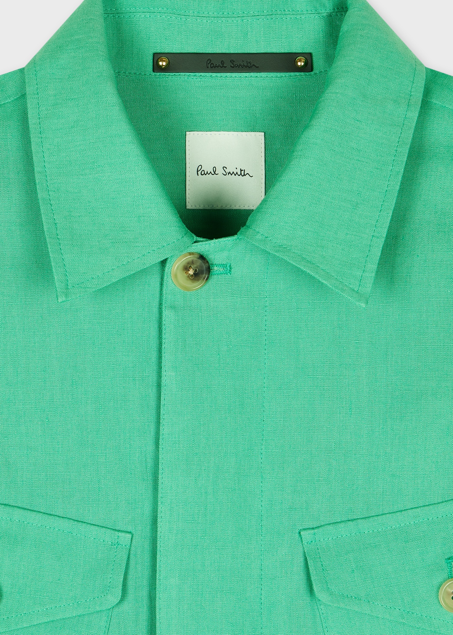 Turquoise Linen Field Jacket - 2