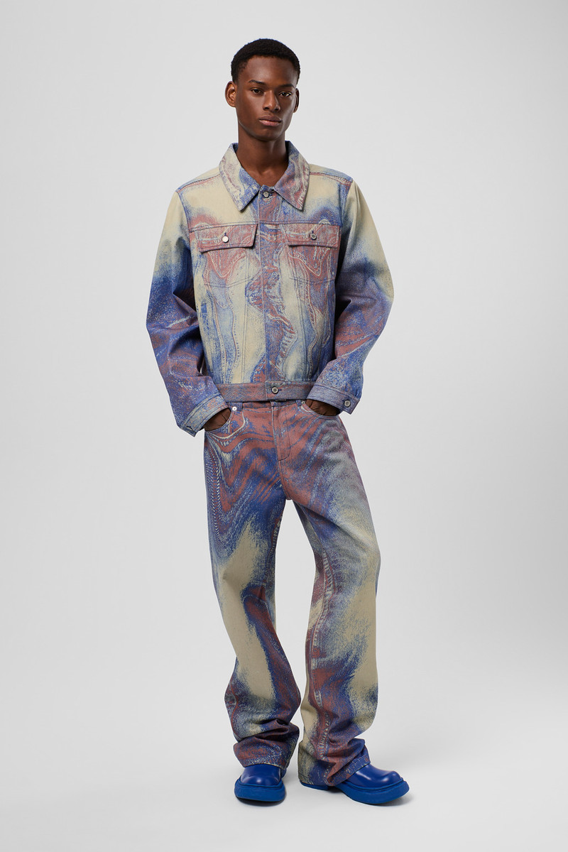 CAMPERLAB Blue-Beige-Red Denim Jeans outlook