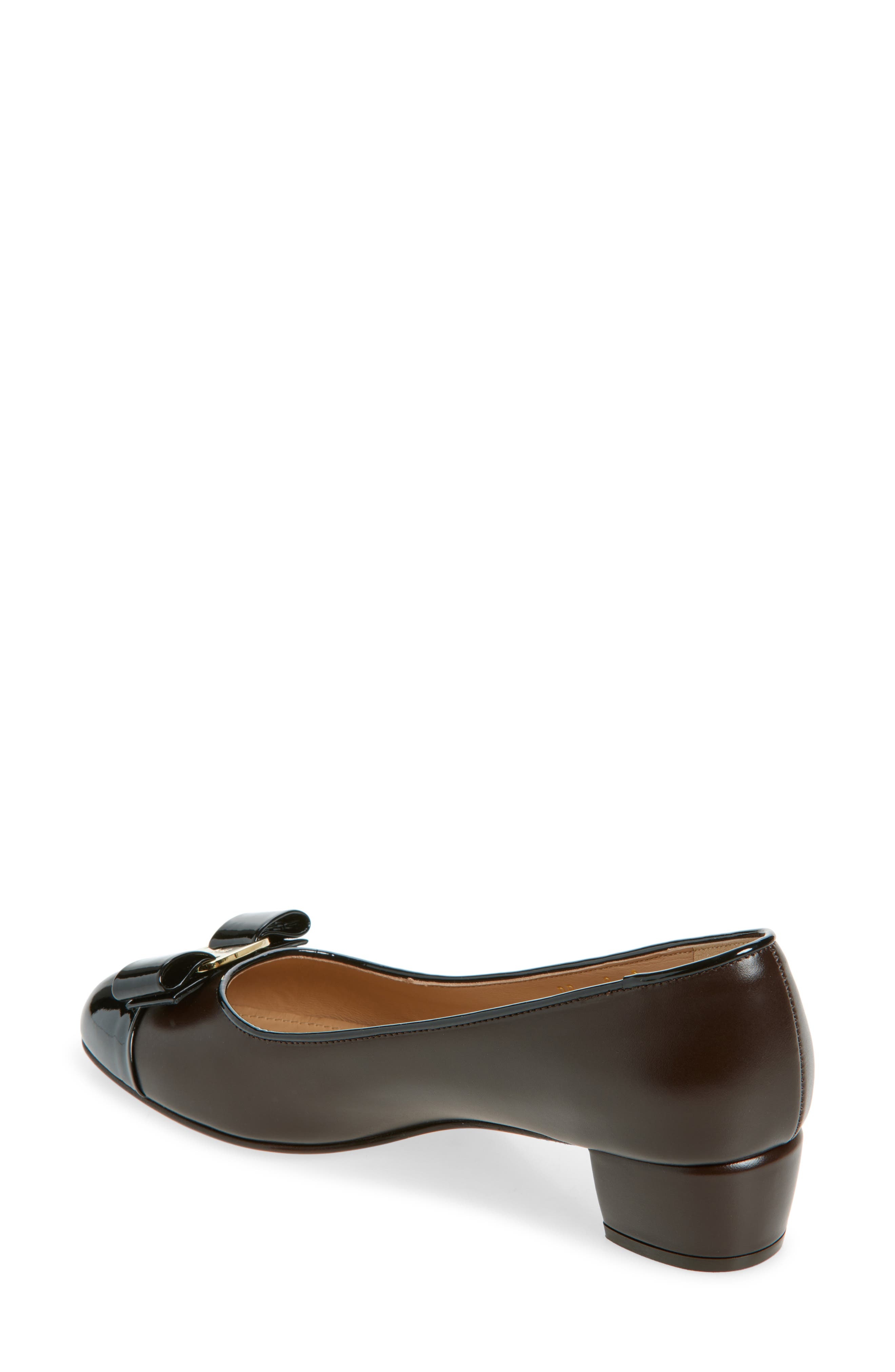 FERRAGAMO Vara Bow Cap Toe Pump in Nero at Nordstrom - 2