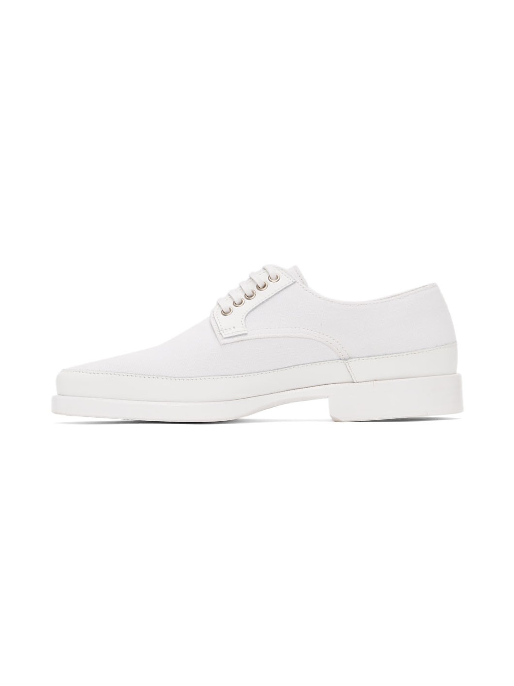White Canvas Derbys - 3
