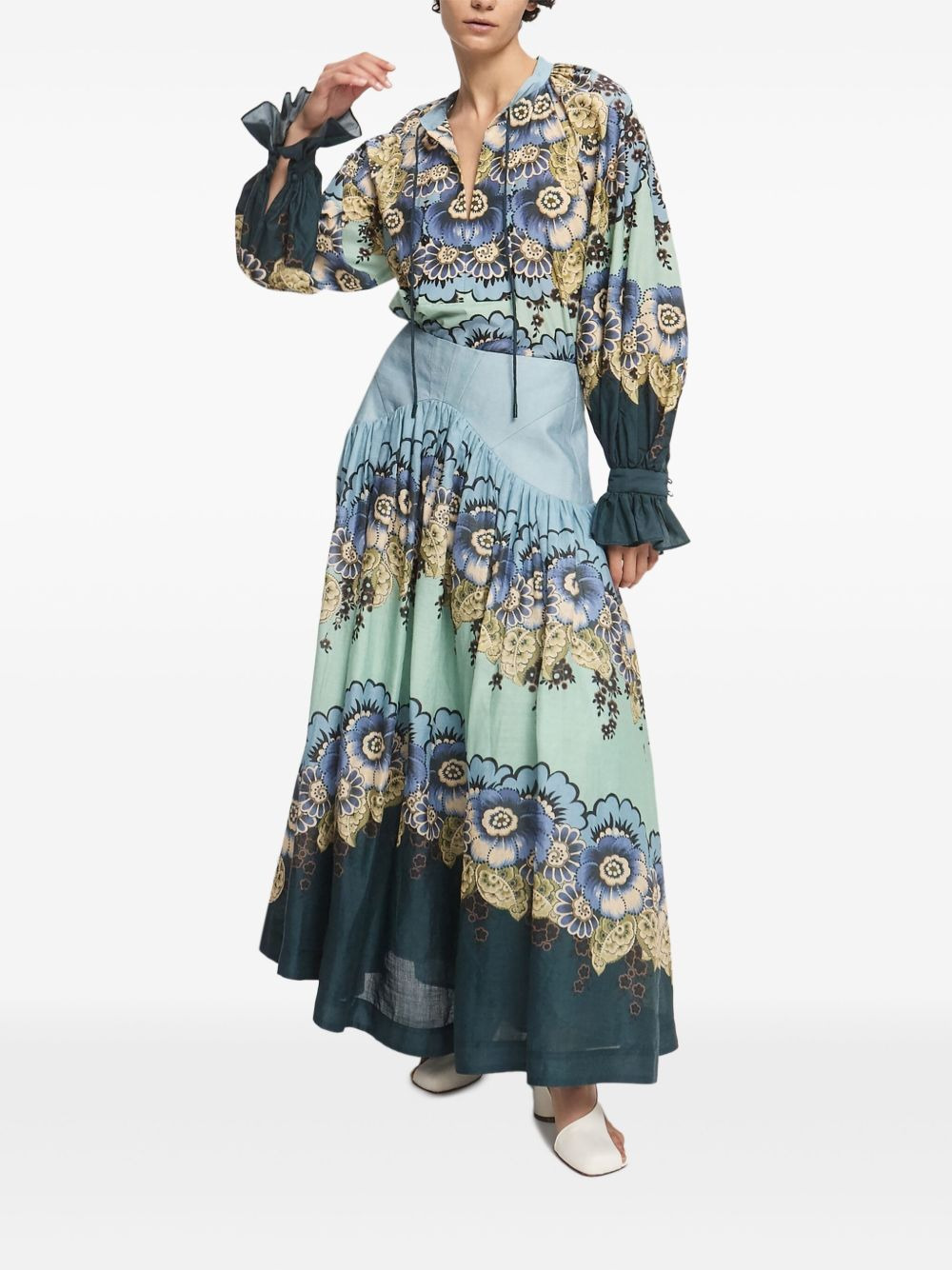 Madalena floral-print tiered maxi skirt - 4
