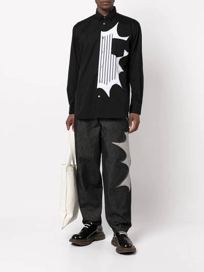 Comme des Garçons SHIRT appliqué long-sleeve cotton shirt outlook