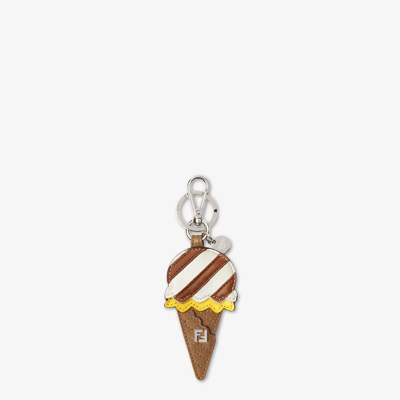 Ice-cream Charm White and brown leather charm 1