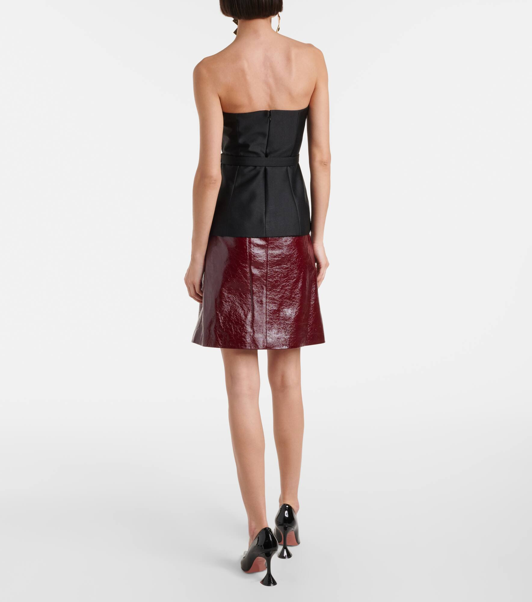 Strapless embellished taffeta top - 3