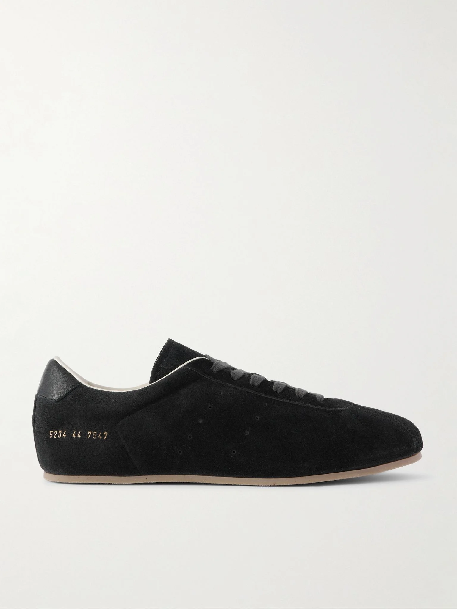 Driving Lo Profile Leather-Trimmed Suede Sneakers Black - 1