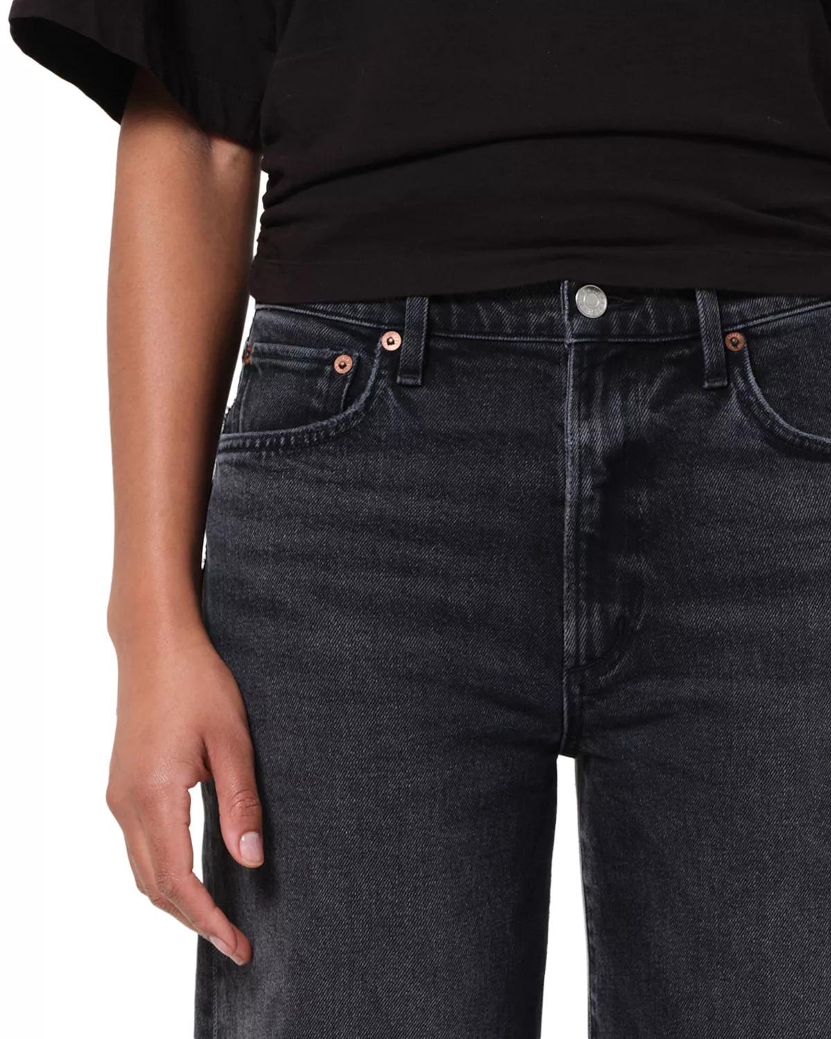 Harper Mid Rise Relaxed Straight Jeans in Radius - 5