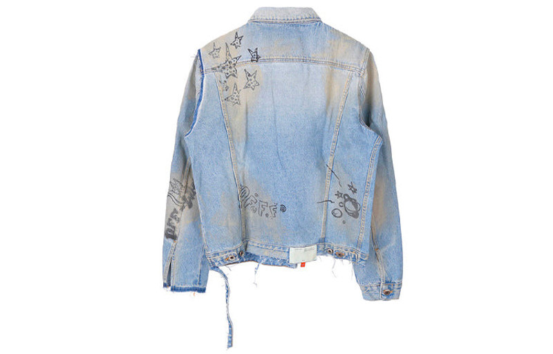 Off-White Men's Off-White Graffiti Denim Blue Jacket OMYE049F193860441428 outlook