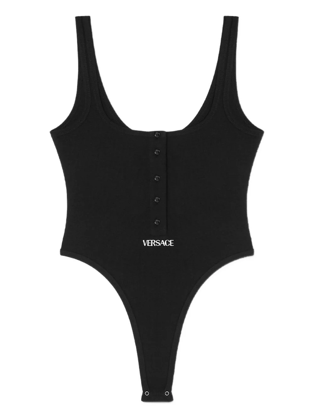 Logo ribbed bodysuit - 1